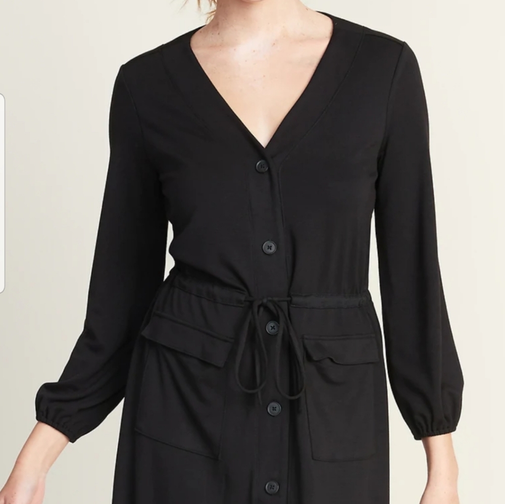 Old Navy Waist-Defined Ponte-Knit Utility Dress 